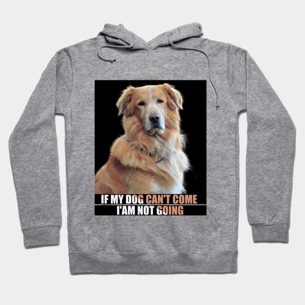 a cute furry dog with a caption : If my dog can't come i'am not going. for pet lovers Hoodie by badCasperTess